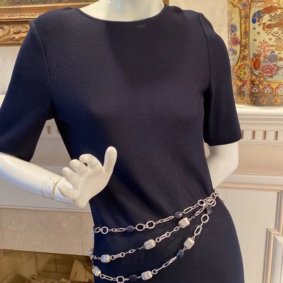 St John navy knit a-line dress. Stunning! - Picture 4 of 5